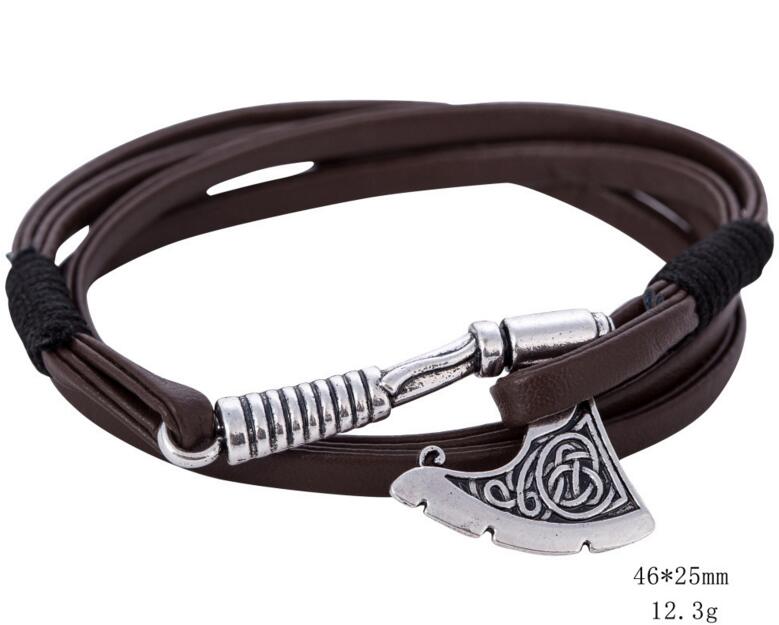 Stücke Wikinger Rune Nordischen Celtics Hammer Armbinde Leder wickeln Armbinde Armreif Für Männer handgefertigt Punk Amulett Talisman Schmuck