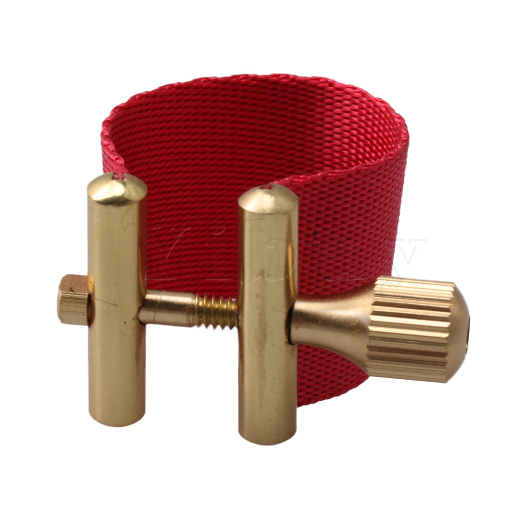 Yibuy Sax Ligatuur Sluiting Clip voor Tenorsaxofoon Rubber Mondstuk Rood