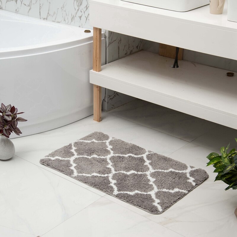 Alfombras de microfibra para baño, Alfombra de ducha para baño, lavado a máquina y seco, antideslizante absorbente, peluda