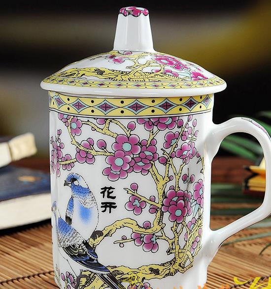 Taza de porcelana azul y blanca, tetera de cerámica China de hueso de Jingdezhen, tetera con tapa, tazas de té, 2 estilos opcionales ~