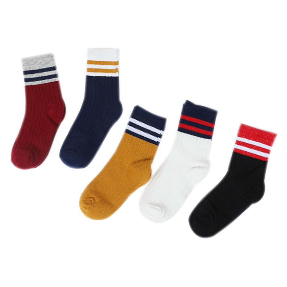 Jumping meters Five pairs of stripes baby socks autumn winter Baby socks soft comfortable for children's socks