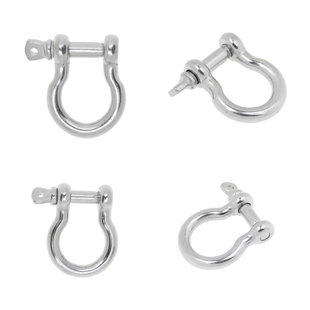 4Pcs 6mm 8mm Boat Marine D Ring Anchor Bow Shackles - 304 Stainless Steel