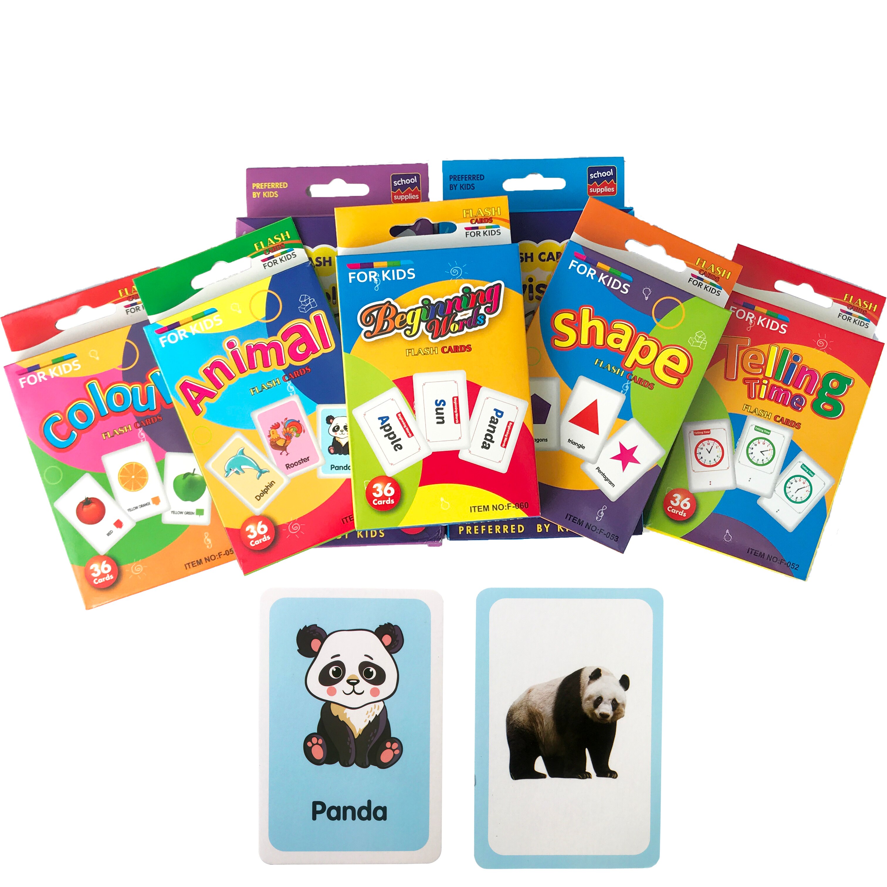 36 blätter Flashcard-basiert Für freundlicher Englisch Spielkarte Lernen Spielzeug Tiere/bilden/Farbe/Erzählen Zeit/Anfang worte