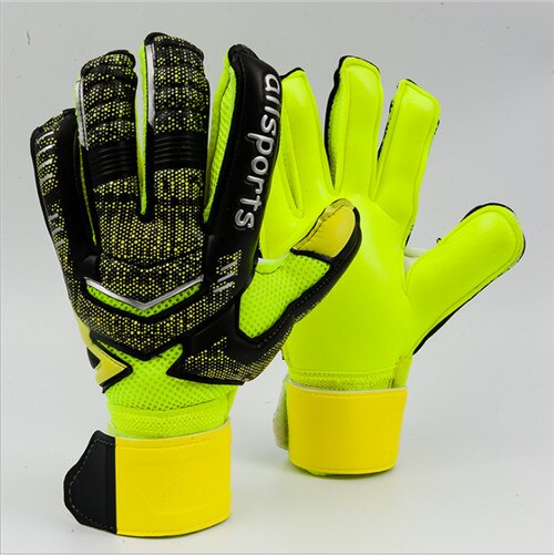 Soccer Goalkeeper Gloves Football Goalie Gloves Goal Keeper Gloves Finger Protection Thickened Latex: Green / size 9