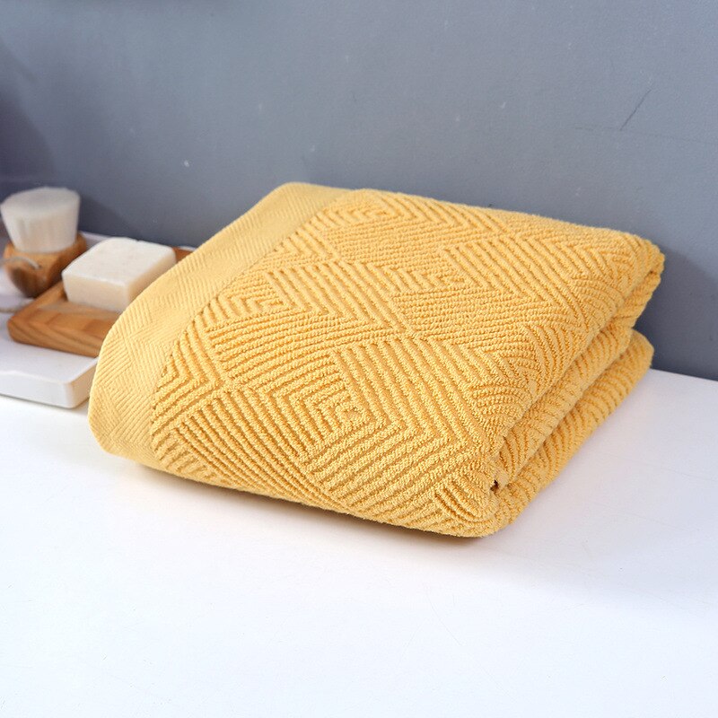 Toad 390g Thickened 100% Cotton Bath Towel for Adults Travel Home Super Absorbent Face Bath Bathroom Spa Sauna Towels: yellow