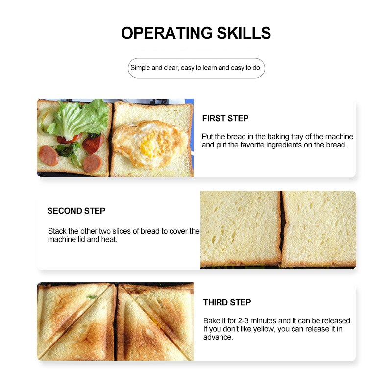 Electric Sandwich Maker Iron Waffles Maker Machine Bubble Egg Cake Oven Multifunctional Breakfast Waffle Machine 220V