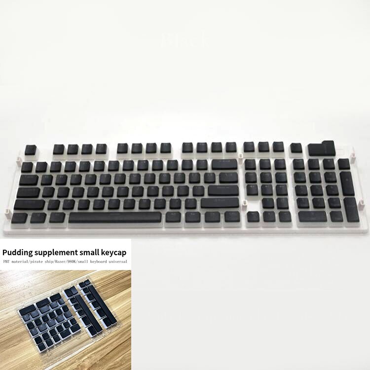 Teclas PBT OEM Pudding para Teclado mecánico de videojuegos, miniteclado transparente ISO, 154 teclas, francés/español: Black