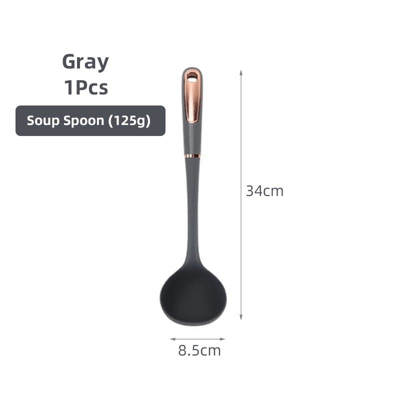 Silicone Kitchen Utensils Non-Stick Cookware Cooking Tools Gold Plated Modern Resistant Heat Kitchenware Accessories Tool: WHITE