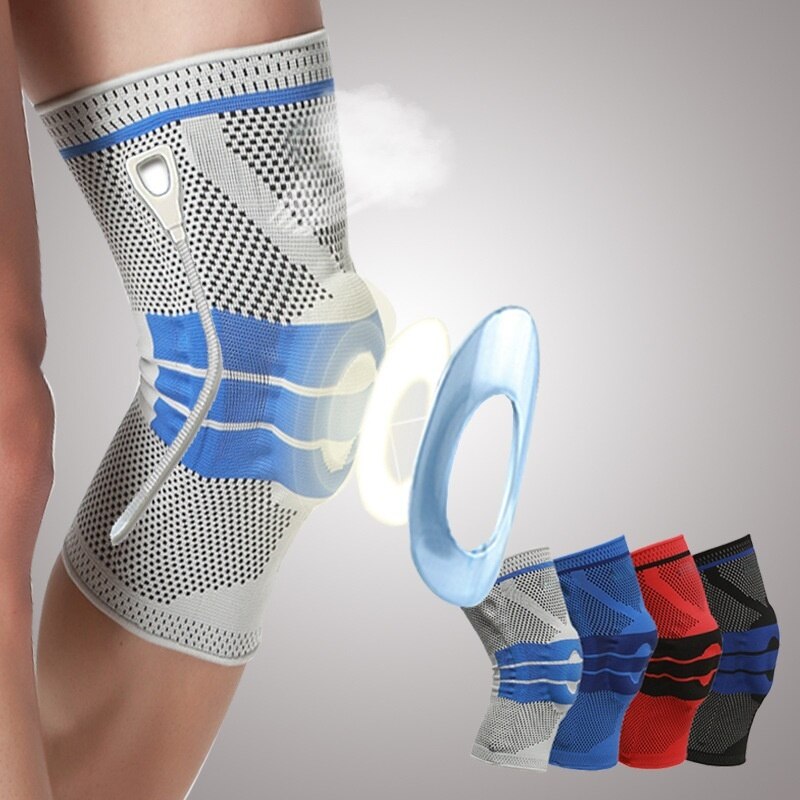 1PC Fitness Running Cycling Knee Support Braces Elastic Silica Gel Nylon Sport Compression Knee Pad Sleeve for Basketball