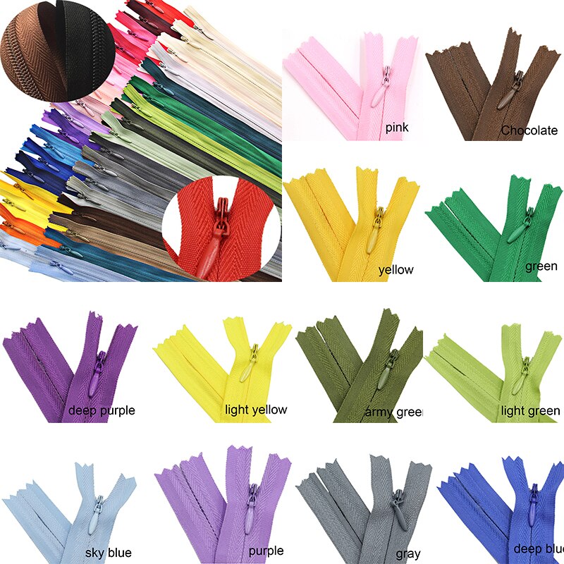 10 stk hvid sort 15cm lange usynlige lynlåse diy nylon spole lynlås til beklædningssyning håndværk tøj tilbehør