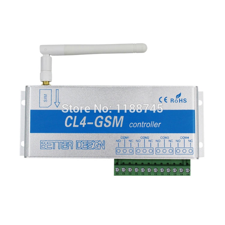 Lpsecurity Gsm Sms Controller CL4-GSM Sensor Draadloze Afstandsbediening Met Aluminium Doos 4 Relais 3M Antenne Optioneel
