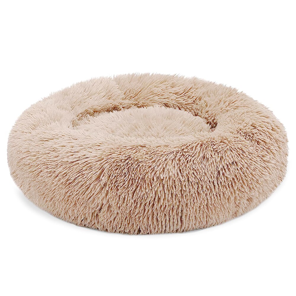 Super Zachte Hond Bed Pluche Kat Mat Hond Bedden Voor Grote Honden Bed Labradors Huis Ronde Kussen Huisdier Product Accessoires: KHAKI / M-60CM