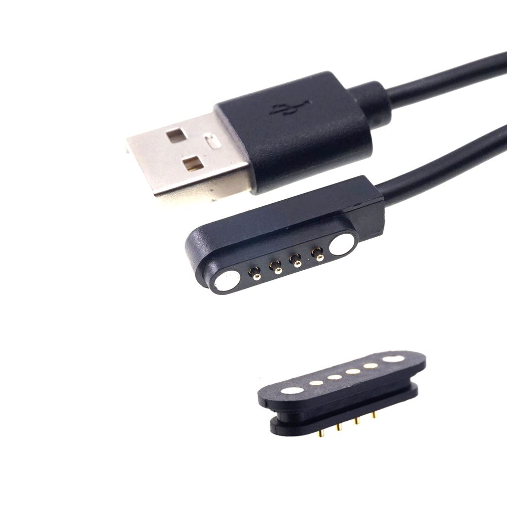 2 sarjaa magneettinen pogo pin liitin 4 pin usb kaapeli lataus tiedonsiirto tyyppi uros 600mm naaras pcb magneetteja 4 asentoa kosketin: Musta suora