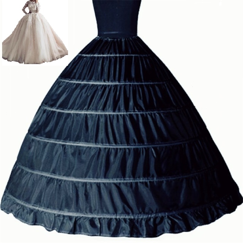 Ball Gown Women's White Petticoat Slip Puffy Black Bridal Petticoat Underskirt Crinolines for Wedding Dress Vestido De Novia