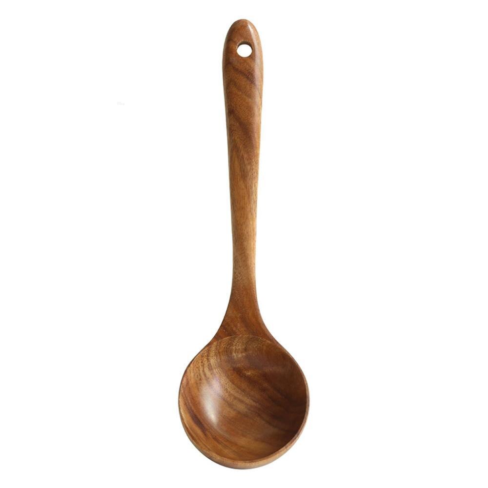 Houten Spatel Scoop Vergiet Koken Gebruiksvoorwerp Set Keuken Benodigdheden Koken Gereedschap Non-stick Hand Wok Schop Keuken Gereedschap: NO.4