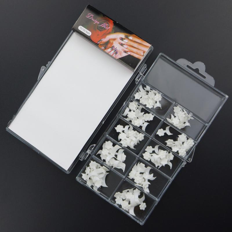 French chip-proof manikyrsett 100/500 stk fransk nail art korte tips akryl uv gel falske tips halvpasta korte falske negler