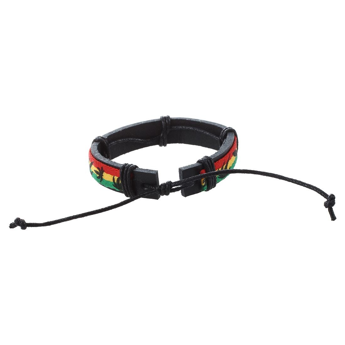 Hiphop Stil Künstliche Leder Armband Wristwear w/Hanf Blätter