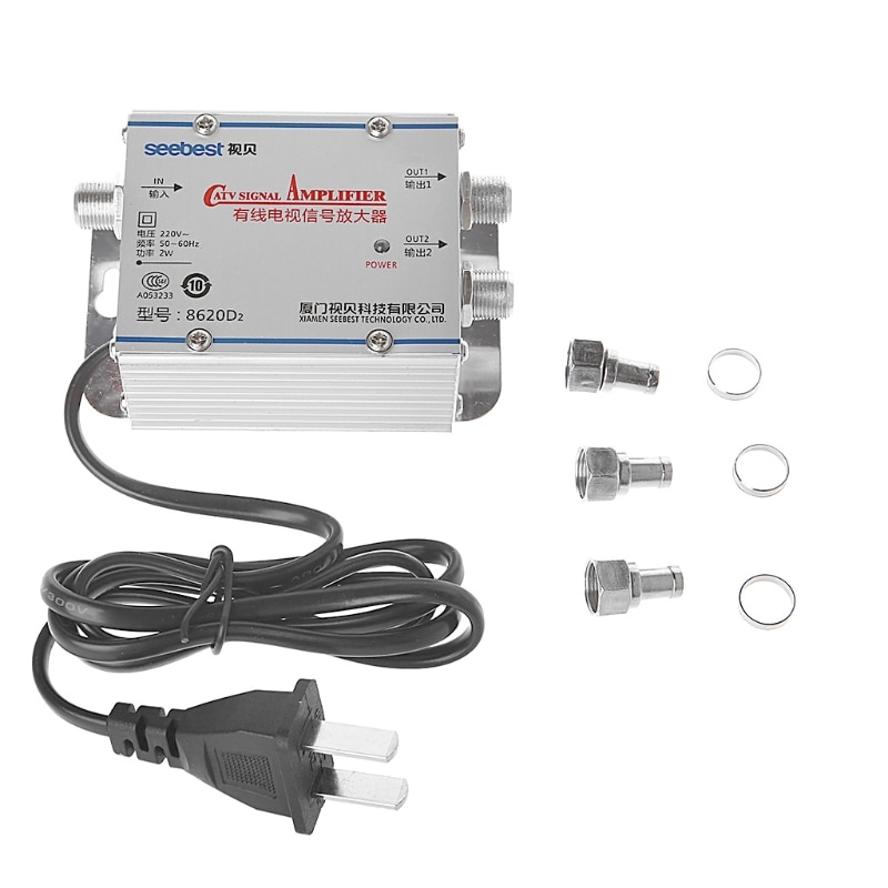 220V 2 voies CATV câble TV Signal amplificateur amplificateur antenne Booster séparateur ensemble haut débit maison Tv équipements 45Mhz à 860MHz