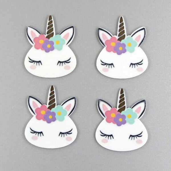 10 st/lot harts hästhuvud cabochons för pilbågar tecknad horned häst harts platt rygg hantverk gör-det-själv-håraccessoarer/kylskåp klistermärke: 8