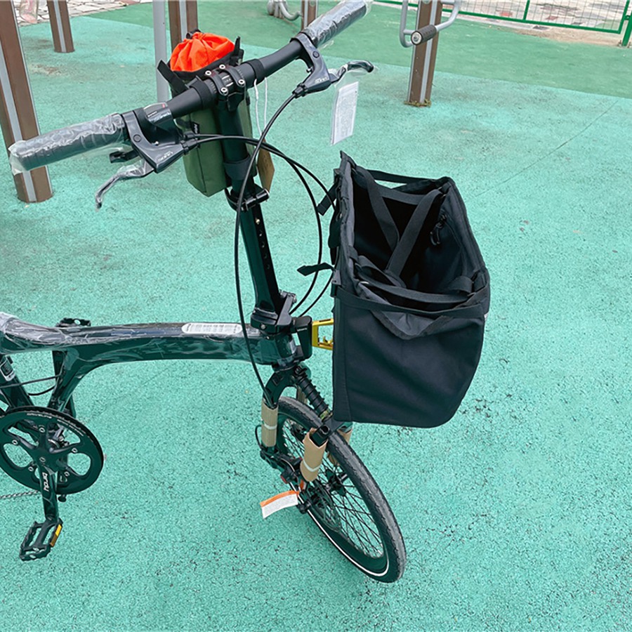 A57T per Brompton/Birdy Borsa anteriore per bici pieghevole Borsa per cestino Testa per bicicletta Cestino per verzura Accessori per biciclette