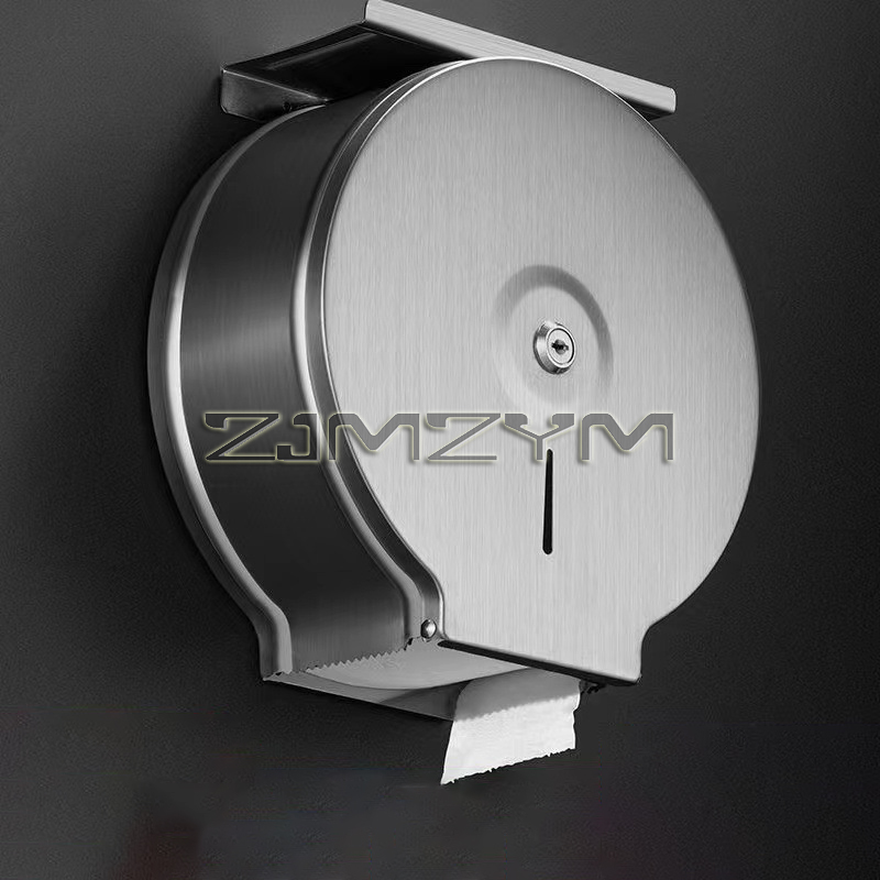 Organizador de papel de parede para banheiro, aço inoxidável, grande rack de tecido, casa, hotel, rolo de papel higiênico, suporte com trava