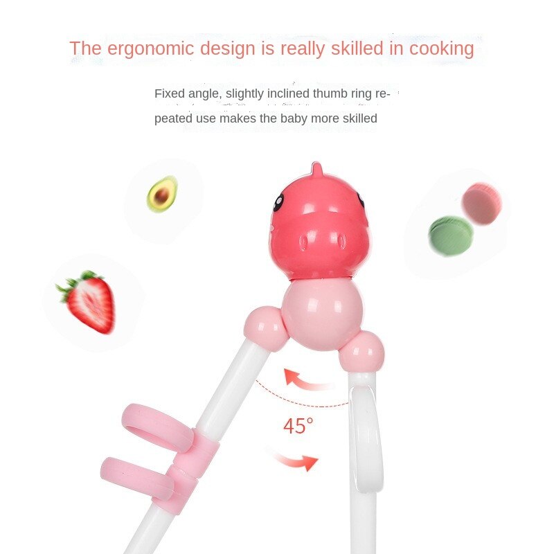 Leuke Baby Leren Eetstokjes Cartoon Dier Beginner Chopstick Servies Siliconen Abs Eetstokjes Kinderen Eten Training Helper