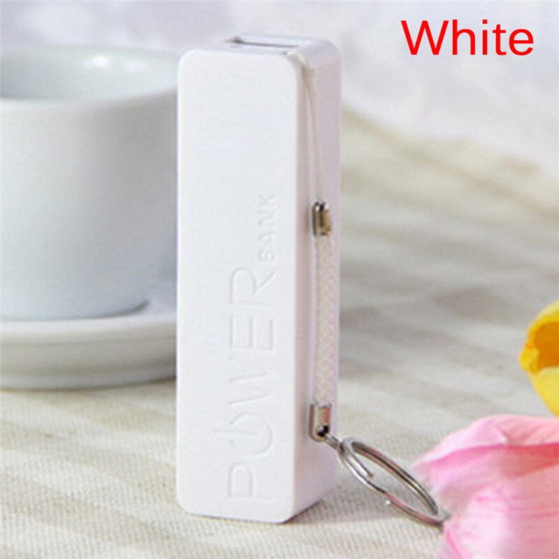 JETTING Draagbare Power Bank 18650 Externe Backup Battery Charger Met Sleutelhanger Factor Loest Prijs: WHITE