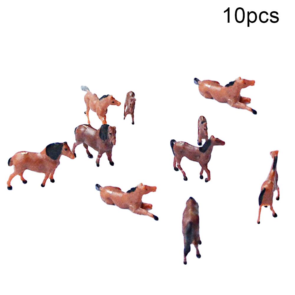 10Pcs 1/87 1/150 Horses Animal Model DIY Farm Zoo Parks Train Layout Accessory