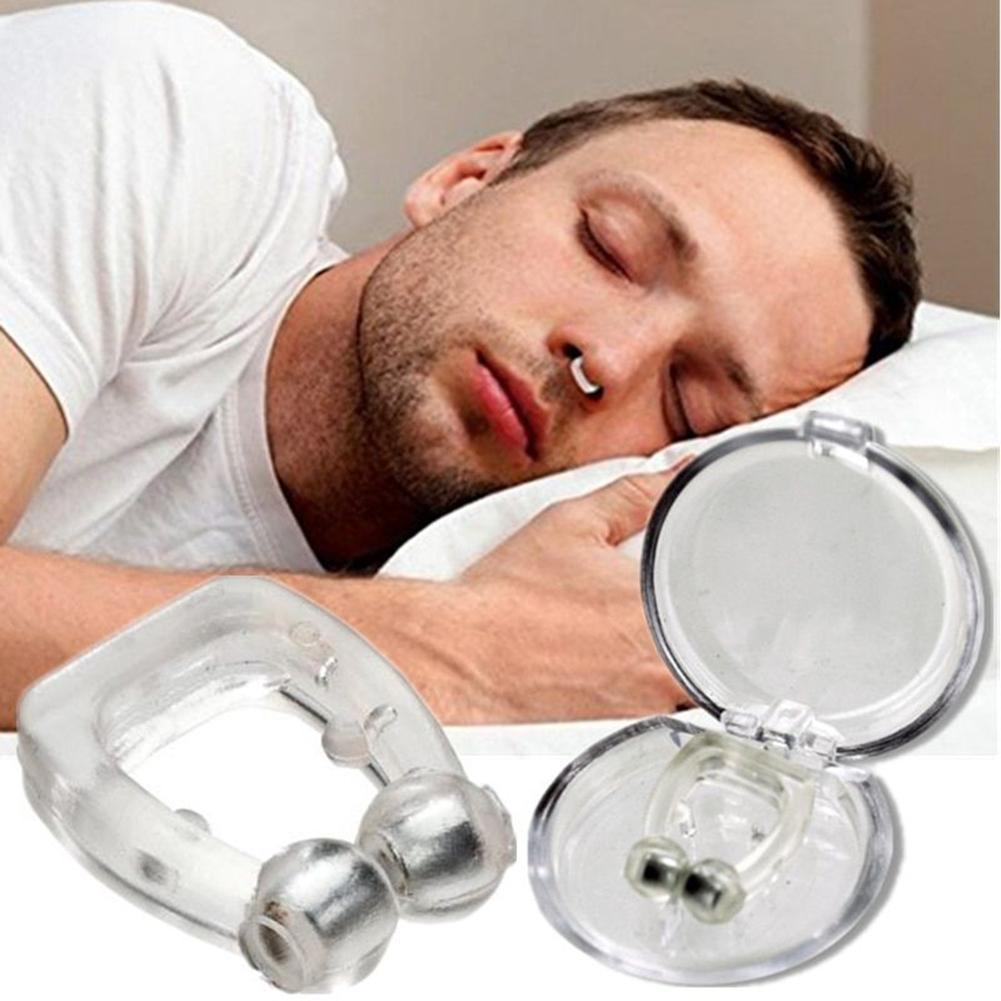 4 stk. silikone magnetisk anti snorken stop snorken næse klip søvnbakke sovehjælp vejrtrækning apnø vagt nat enhed med etui