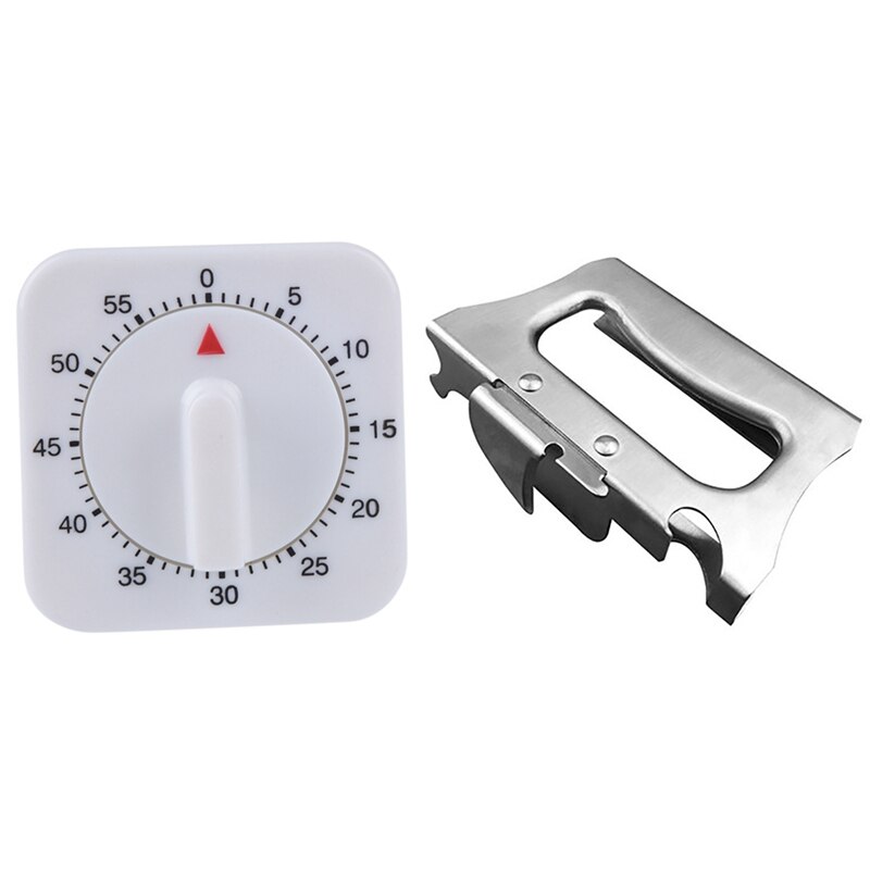 1 pcs 1 Hour Mechanical Kitchen Cooking Desktop Game Countdown Timer Stop Alarm Clock & 1 pcs Can Opener Manual