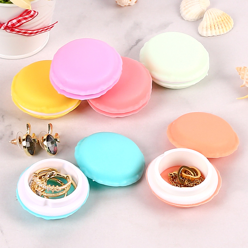 Boîte à bijoux Macaron 6 couleurs, Mini bagues, boucles d'oreilles, boîte de rangement de voyage, étui organisateur de cosmétiques, conteneur de pilules 6 pièces