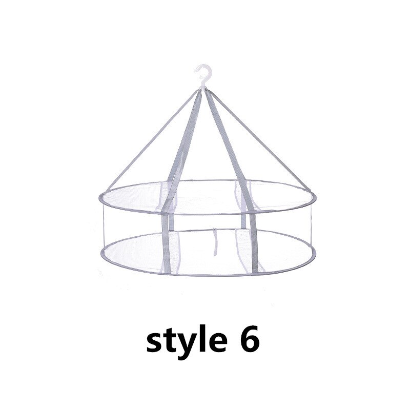1/2/3 Layer Folding Clothes Drying Rack Hanging Clothing Basket Dryer Toys Socks Drying Net Solid Mesh Laundry Basket Household: style 6