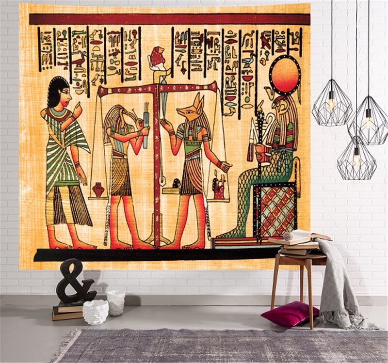 Antikke egyptiske egypter gobeliner væghængende hjem sovesal indretning sengetæppe kaste kunst hjem indretning: D