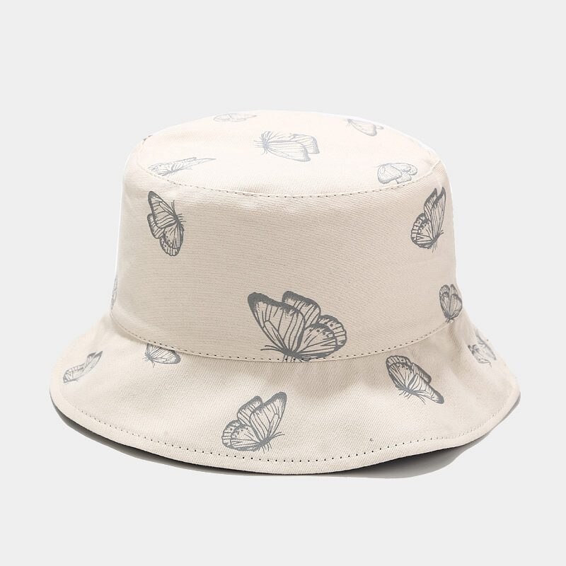 Vlinder Print Emmer Hoeden Vrouwen Zomer Outdoor Zonnehoed Mode Visser Caps Opvouwbare Zonnebrandcrème Panama Cap: 6