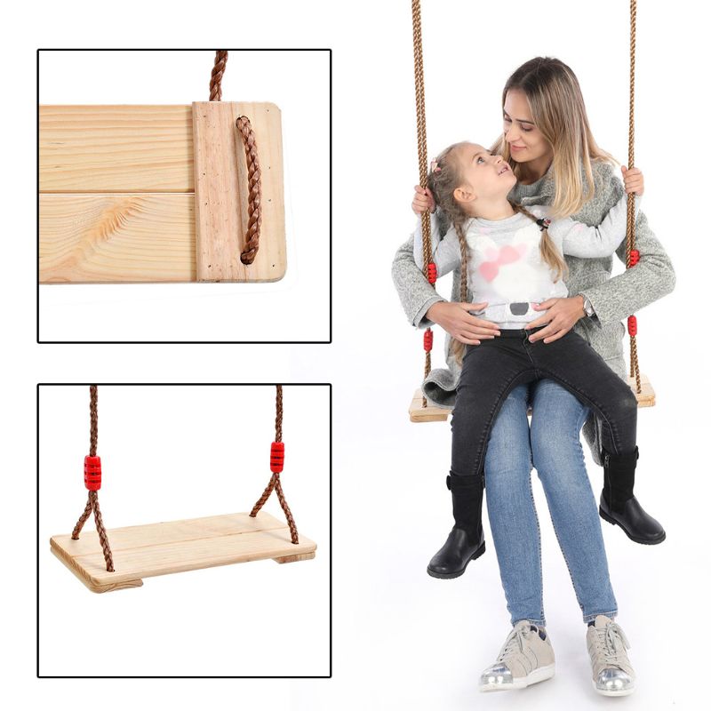 Outdoor Swing Wooden Adults Children Indoor Patio Swings Hanging Kindergarten Playground Swings