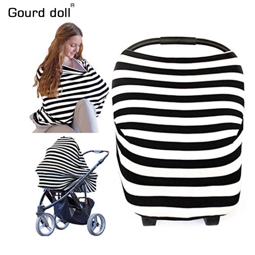 Baby autostol betræk baldakin ammebetræk multi-anvende stretchy infinity tørklæde amme indkøbskurv betræk høj stol betræk