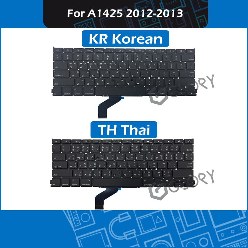 KR Koreaanse TH Thai Toetsenbord voor Macbook Pro Retina 13 "A1425 Korea Thailand toetsenbord Vervanging MD212 ME662