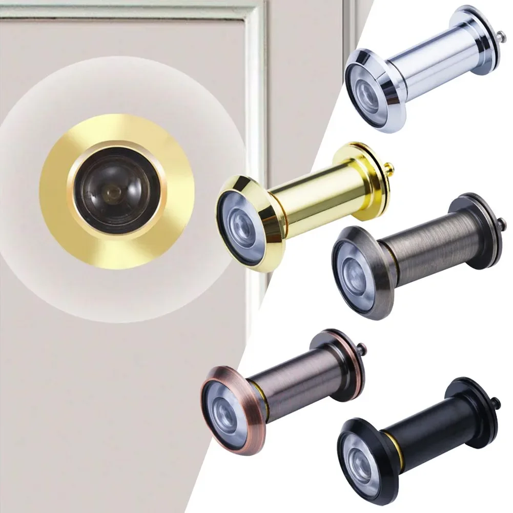 Mirilla para puerta, visor de puerta, herrajes para muebles, lente de vidrio ajustable de 200 grados, orificio para la vista con cubierta de privacidad