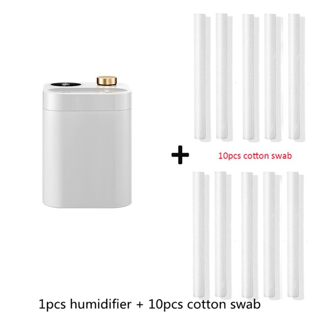 800ml Wireless Humidifier Aromatherapy Diffuser 2000mAh Battery Rechargeable Essential Oil Diffuser Ultrasonic Air Humidifier: White 10month dosage