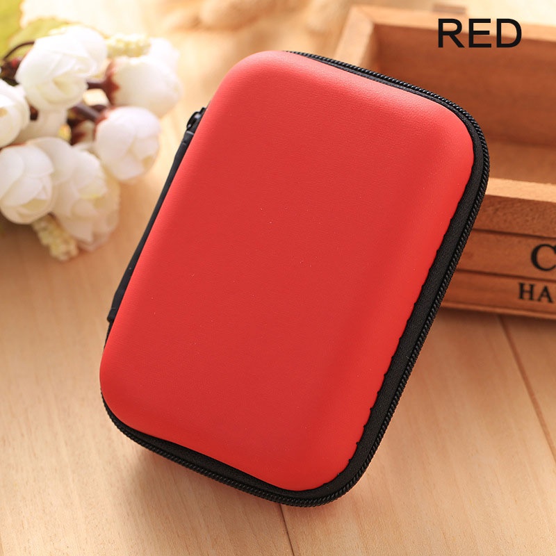 STONEGO sac de rangement étui pour écouteurs EVA casque conteneur câble écouteurs boîte de rangement Stonego pochette sac: Rouge