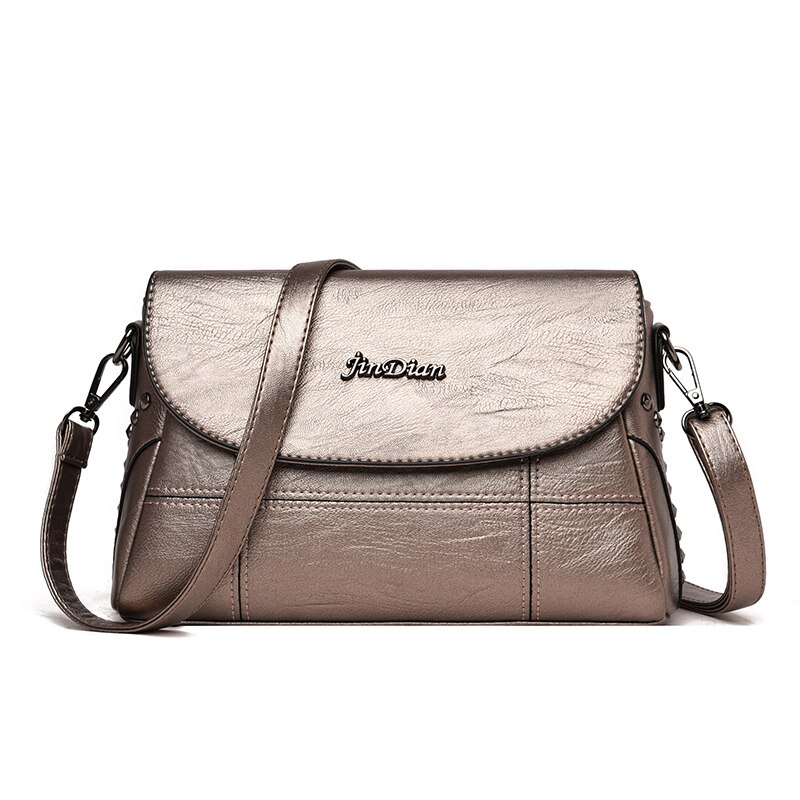 Effen Kleur Pu Lederen Schoudertassen Voor Vrouwen Literaire Minderheid Crossbody Trendy Dames Tas: Golden