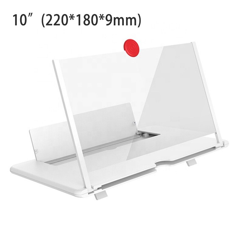 Draagbare Vergrootglas Voor Mobiele Telefoons Vouwen Hd Desktop Screen Versterker Stand Bracket Desk Holder Versterker Telefoon Rack: WHITE