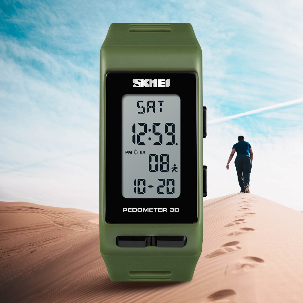 SKMEI-reloj deportivo con podómetro 3D para hombre y mujer, pulsera Digital con calorías, a la , resistente al agua, 1363
