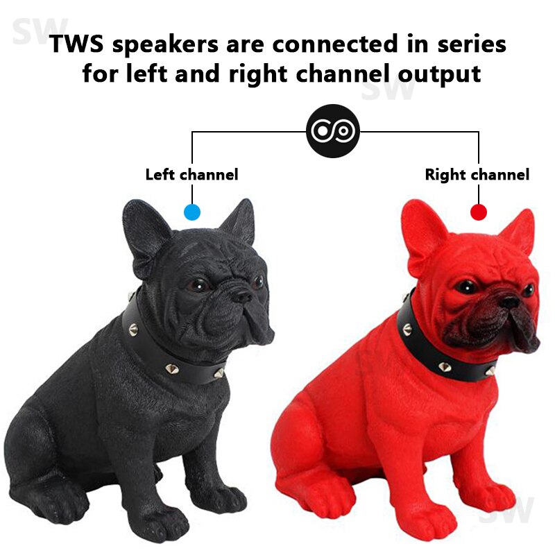 Bulldog Bluetooth Speaker Portable Wireless Column 3D Stereo Super Bass Music Center System Subwoofer For Computer caxia de som