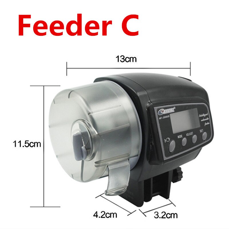 Aquarium Automatic Fish Feeder for Fish Tank Auto Feeders with Timer Adjustable Dispenser LCD Display Betta Turtle Pet Feeding: AF2005D