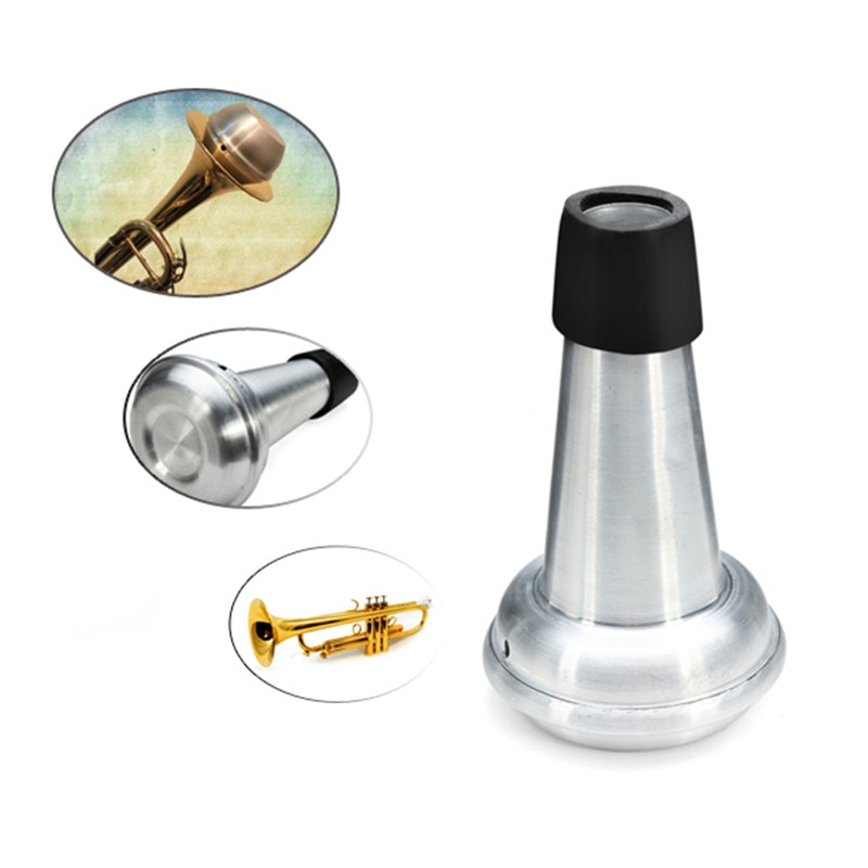 Lichtgewicht Trompet Aluminium Mute Sordino Rechte Practice Mute Voor Trompet Brasses Muziekinstrument Onderdelen Accessoires