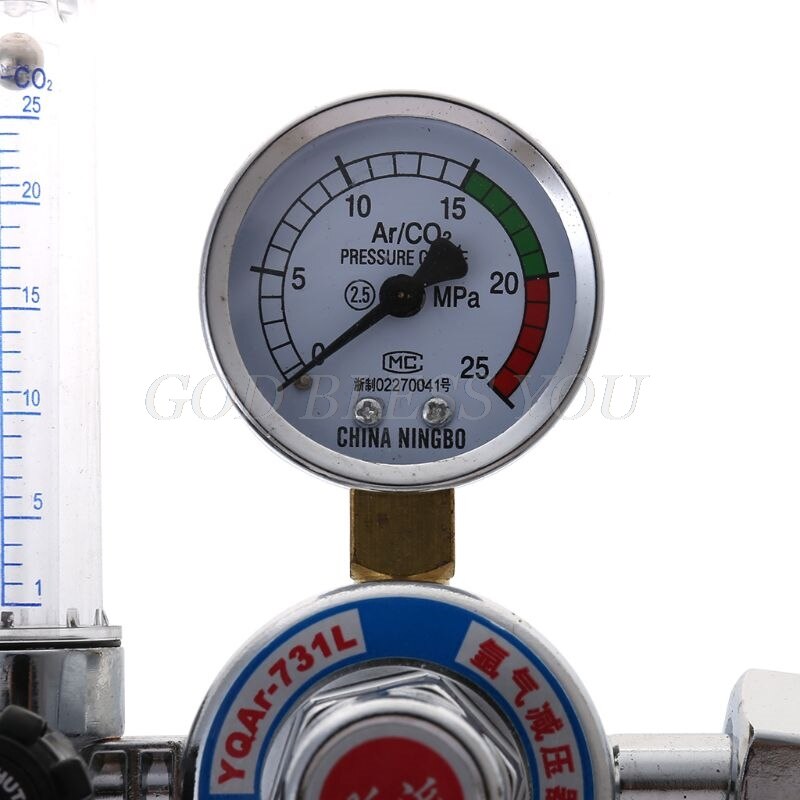 AR/CO2 Regulator Welding Weld Dual Backpurge 25 MPa Mig Flow Meter Gas Argon Pressure Reducer
