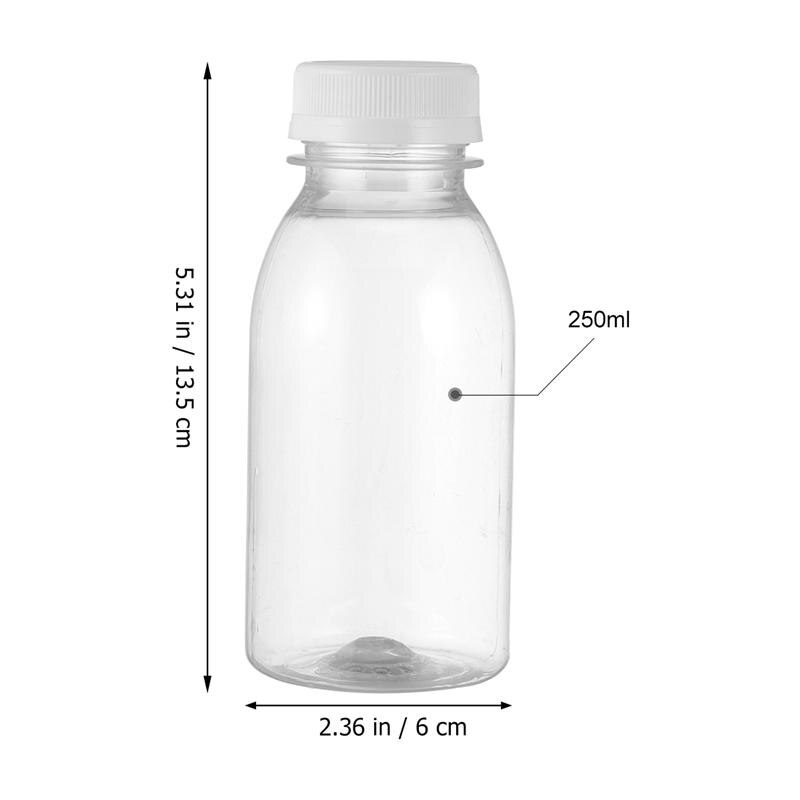 10 stk gjennomsiktig vannflaske plast drikkeflasker 250ml ( gjennomsiktige)