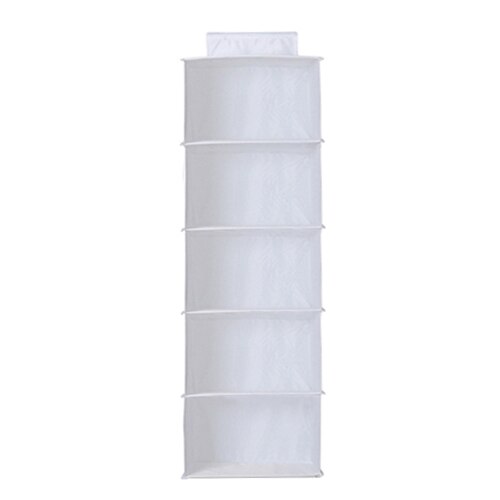 Home Wardrobe Hanging Organizers Clothes Shoes Pocket Storage Box Garment Underwear Shelf Shelves With Drawer Case Accessories: L White 5 Layers