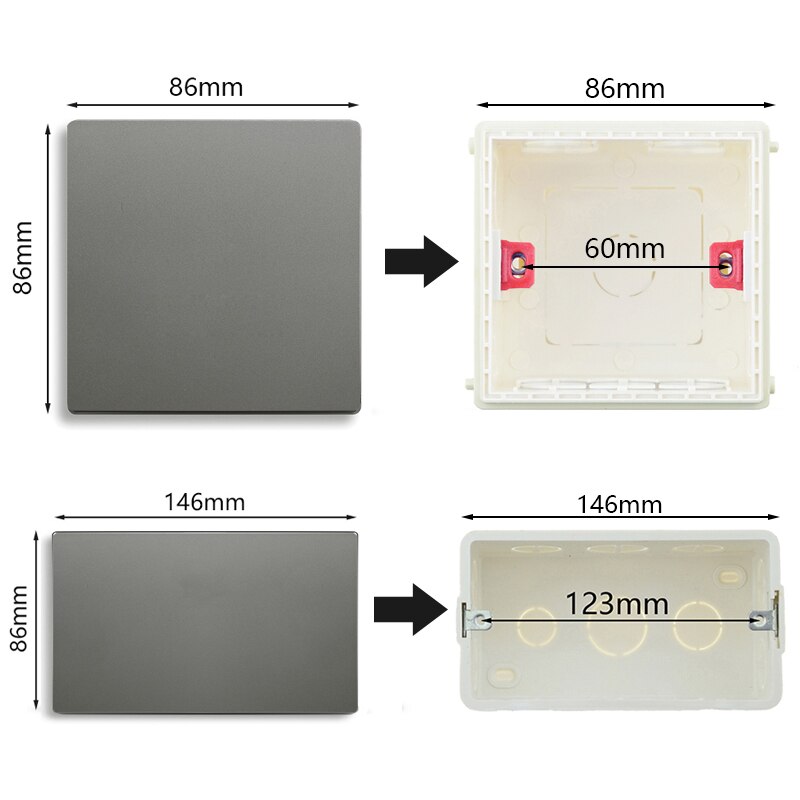 USB Wall Socket 3 Pins UK Standard Outlet 13A 110V-250V Socket 2.1A Dual USB Plug Charger Ports Double Wall Power Gray Plastic